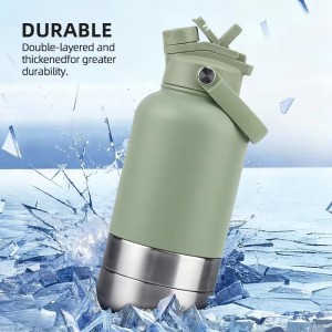 Custom 3 in 1 Outdoor Pets Feeders 32oz Stainless Steel Portable Travel Dog Water Bottle with Food Container