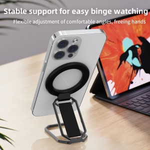 New Arrival Metal Mobile Phone Finger Ring Stand Wholesale Flexible Magnetic Strap Desktop Stand Convenient for Desk Use